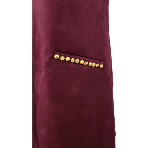 Velvety Wine Embellished Women's Deep-garnet Dress - Picture 6 of 7